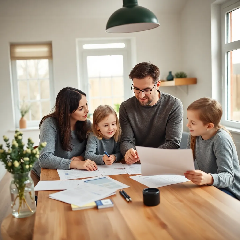 Ouders leren kinderen over geld met spaarpotjes en munten